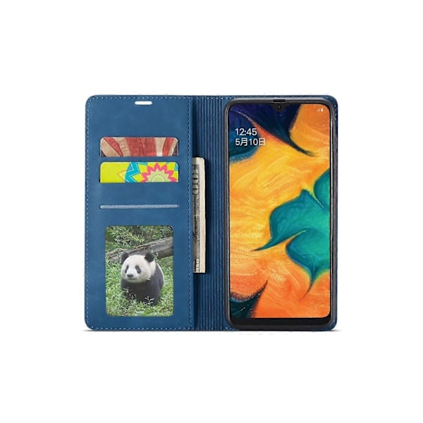 Yhteensopiva Samsung Galaxy A40 -kotelon kanssa, Premium PU-nahkakansi TPU-puskurilla, korttipidikkeellä, jalustalla, piilotetulla magneettisella iskunkestävällä läppäsuojalla Blue