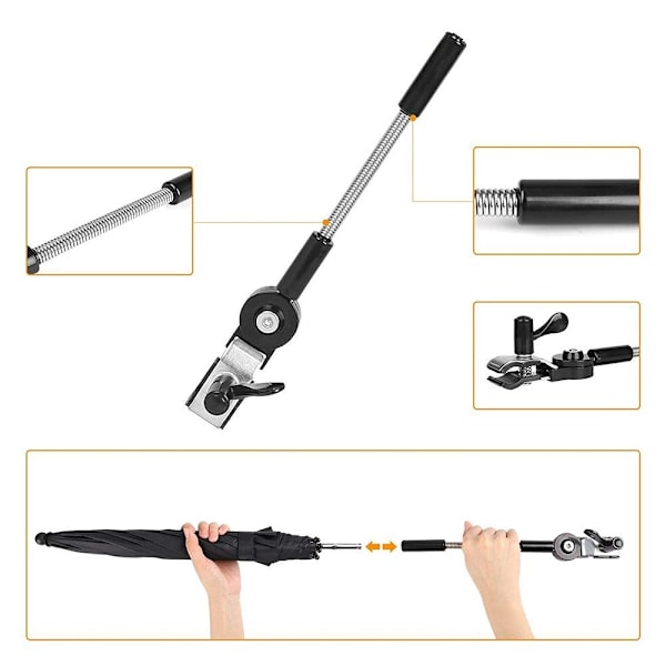 Universal for barnevogner og barnevogner UV-beskyttelse svart black