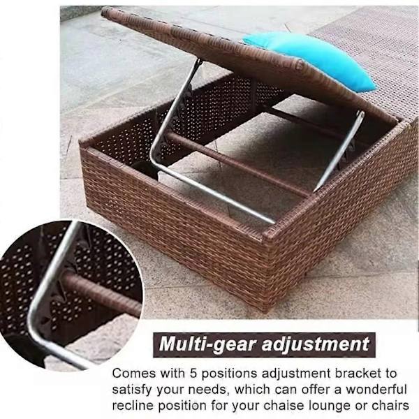 Säädettävät kiinnikkeet Chaise-sohvalle, 5 asentoa selkänojan säätöön, ulkokäyttöön, patio-sohva, muovi, Ho-Perfet