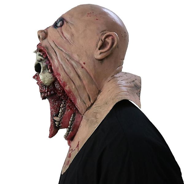 Blodig zombiemask smältande ansikte Vuxen latexdräkt Halloween skrämmande huvudmasker
