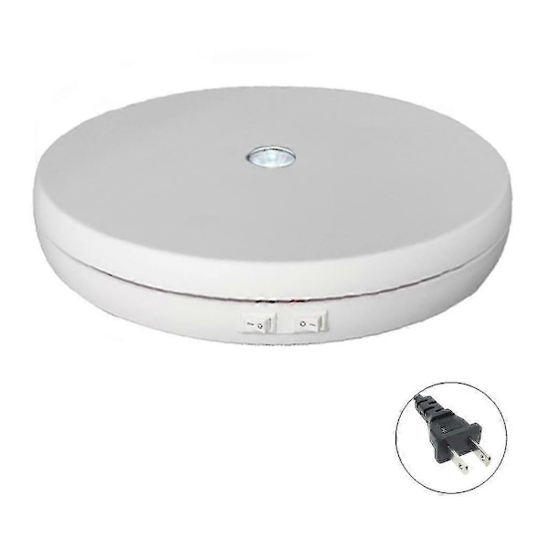 Smart laddningsbar justerbar hastighet elektrisk skivspelare 360 grader 110/220v-Perfet White US standard 110V