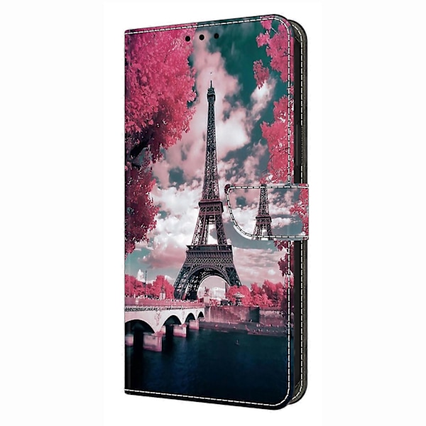 Kompatibel med Samsung Galaxy S25 Plånboksfodral Mönstertryck Ställ Läder Flip Telefonfodral - Floral Butterfl-Perfet Eiffel Tower