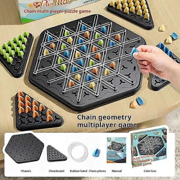 Kedjeutlösare Spel Triggle Gummibands Spel Pedagogiskt Interaktivt Spel Stridsset för Familjefest Present - Perfekt Colorful
