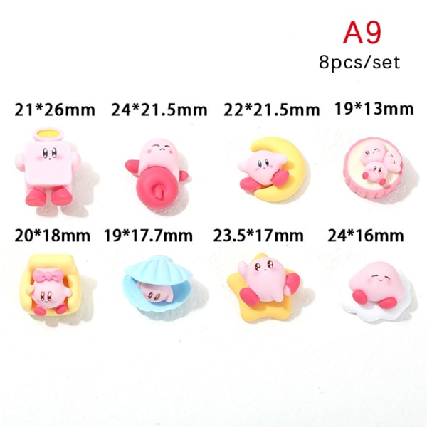 10 kpl Sarjakuva Star Moon Cloud Doll Resin DIY Hiusneulat Korut M - Perfet A9