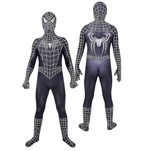 Halloween Mænds Sort Remy Spiderman Cosplay Kostume Venom Symbiote Remy Dragt Zentai Bodystocking Voksen-Perfekt Hood Jumpsuits L