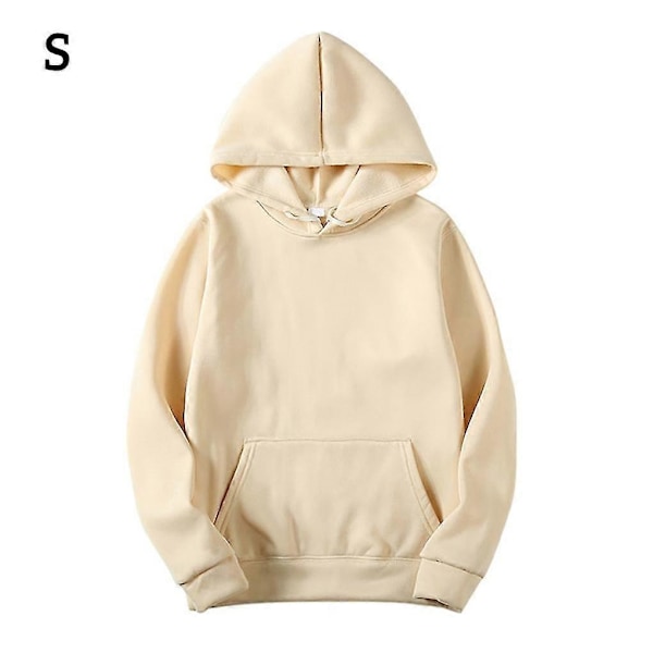 Unisex Bomuldstrøje med Snørehætte - Perfekt Khaki S