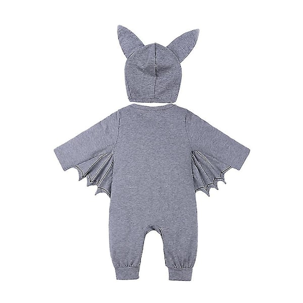 3-24 Månader Baby Helkroppsdräkt Halloween Party Cosplay Kostym Jumpsuit+hatt med Öron Outfits Set Presenter-Perfekt Light Gray 3-6 Months