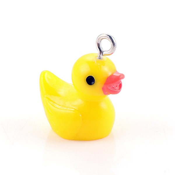 DIY 10st Duck Resin Örhängen Nyckelring - Perfet Yellow