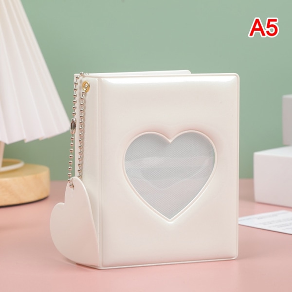 Kpop Card Binder 3 tommer fotoalbum Hollow Love Heart Model - Perfet White