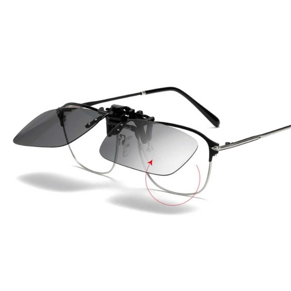 Clip-on solbriller Svart Glass 40x58mm svart - Perfet black