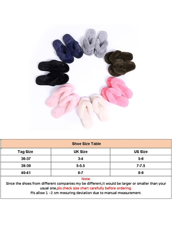 Damp pels hjemmesko Flade hjemmesko Flip-flops åbne indendørs sko - Perfet Gray 40-41