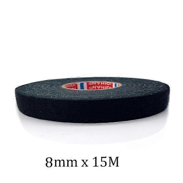 15/20 Meter Varmebestandig Flammehemmende Tape Coroplast Selvklebende Stofftape for Bilkabelnett Ledningsbeskyttelse - Perfekt 8MMx15Meter