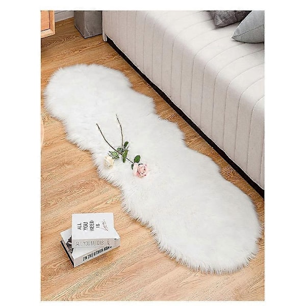 Ultramjuk fluffig matta i fuskfårskinn - Perfekt Khaki 60*180cm