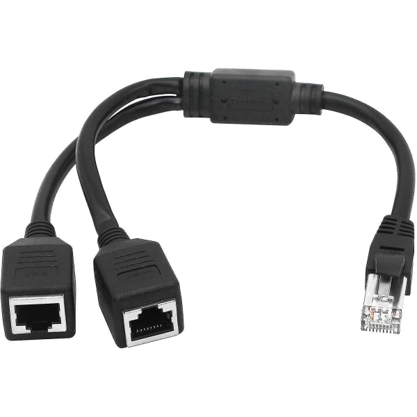 Ethernet Network Splitter, 1 hane till 2 hona Y-adapterkabel, Ethernet-förlängningskontakt - Perfet