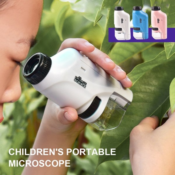 Håndholdt Mikroskop Kit Lab LED-lys 60X-120X - Perfet White with  bracket