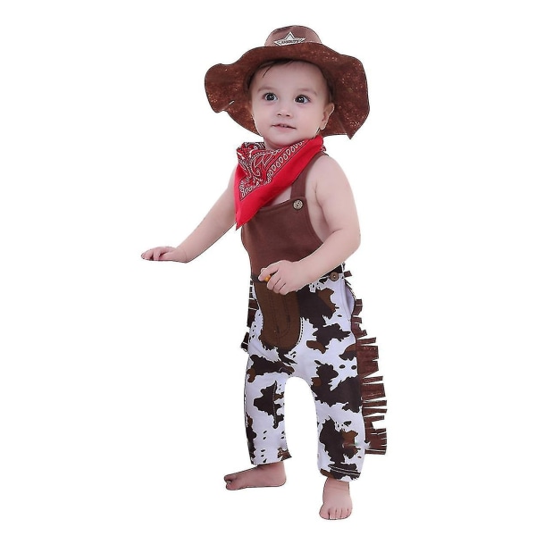 3 stk cowboy kostume sæt til baby - Perfet 80