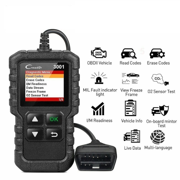 Start X431 Cr3001 Auto Full Obd2 Obdii Code Reader Scanner Creader 3001 Black none