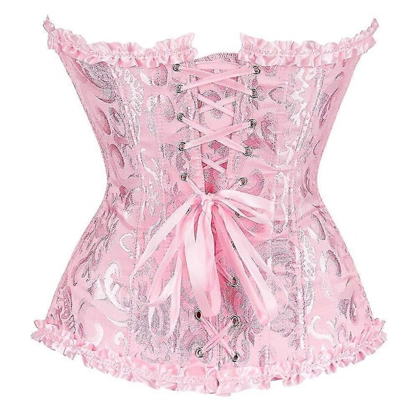 Kvinners Snøring Overbyst Bustier Lingeri Bodyshaper Topp Prinsesse -rosa Rosa-xs-Perfet Pink-XXXL