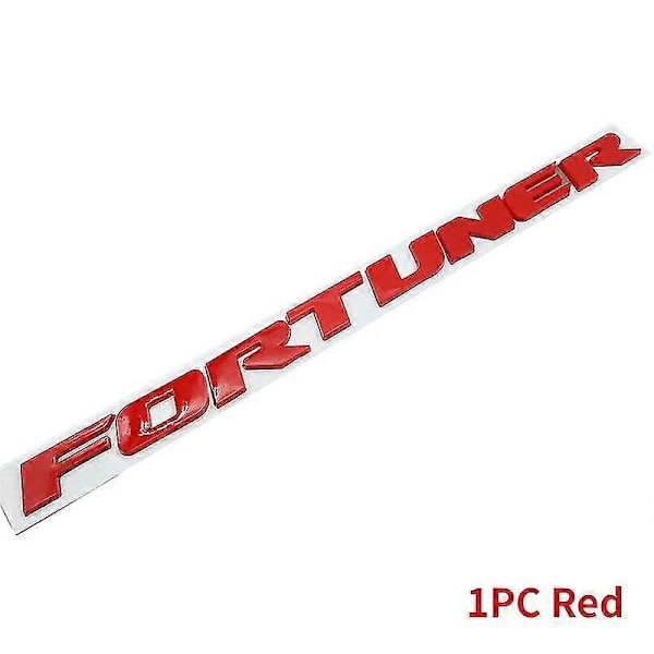 3D Bokstavs Emblem Bagageutrymme Styling Logotyp Dekal Baklucka för Fortuner - Perfekt 1PC Red