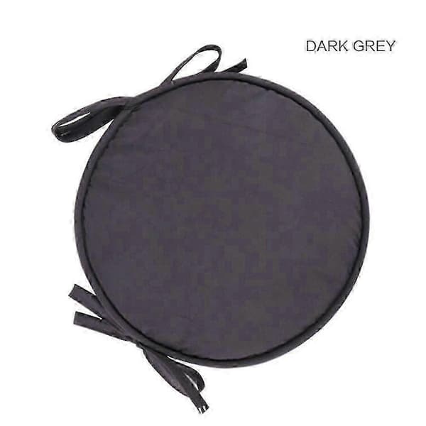 30/38 cm ensfarget myk rund stolsetepute seteputer med stropper - Perfekt Deep Grey 38cm