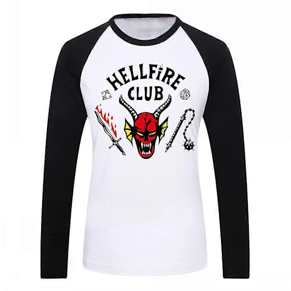 Unisex Hellfire Club Stranger Things T-shirt Kvinder/Mænd Langærmet Toppe-Perfet White XL