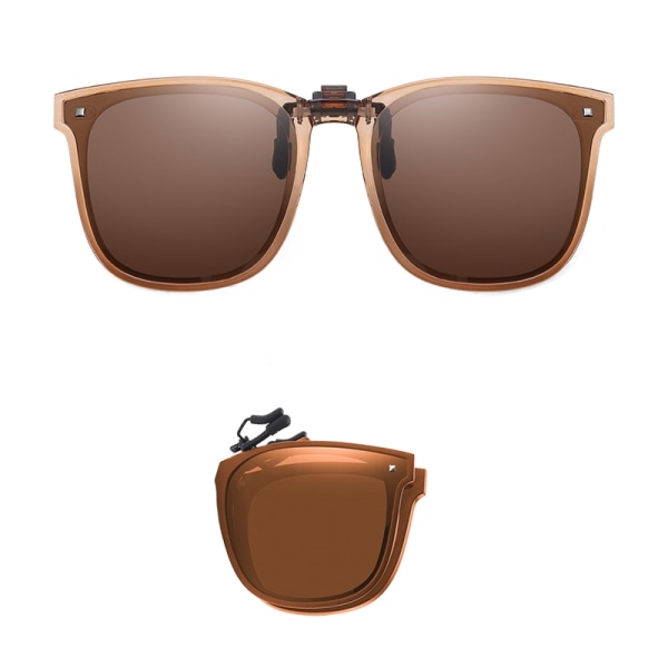 Clip-on Wayfarer solbriller svart - Festes til eksisterende briller Amber Tea