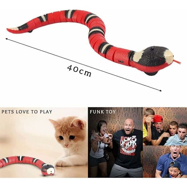 Katte Snake Legetøj-Smart Snake-Elektrisk Snake Legetøj, Intelligent Sensing Snake Cat Legetøj, Interaktivt Cat Snake Legetøj - Perfet