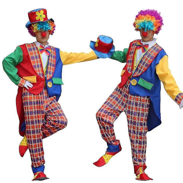 Halloween Klovnekostume til Voksne, Klovneudklædning til Mænd og Kvinder - Perfekt ZC-006 4XL