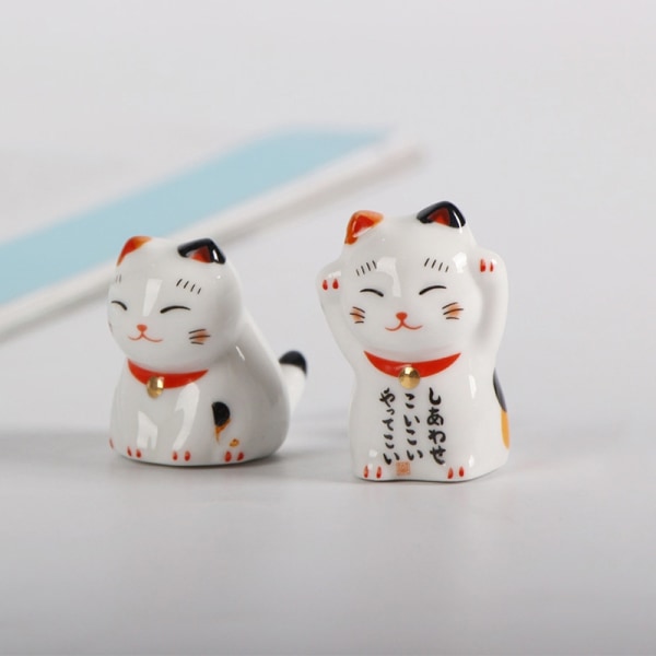 e Cartoon keramisk spisepinne Rest Holder Lucky Cat sticks - Perfet A3