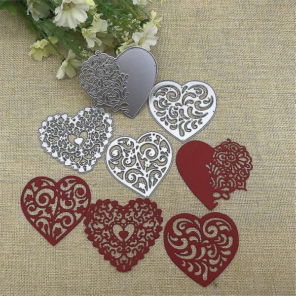 4 stk/sett Blonder Love Metal Cutting Dies Sjablonger for DIY Scrapbooking Dekorative preging håndverk D - Perfet