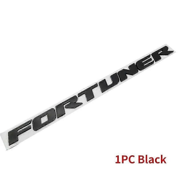 3D Bokstavs Emblem Bagageutrymme Styling Logotyp Dekal Baklucka för Fortuner - Perfekt 1PC Black