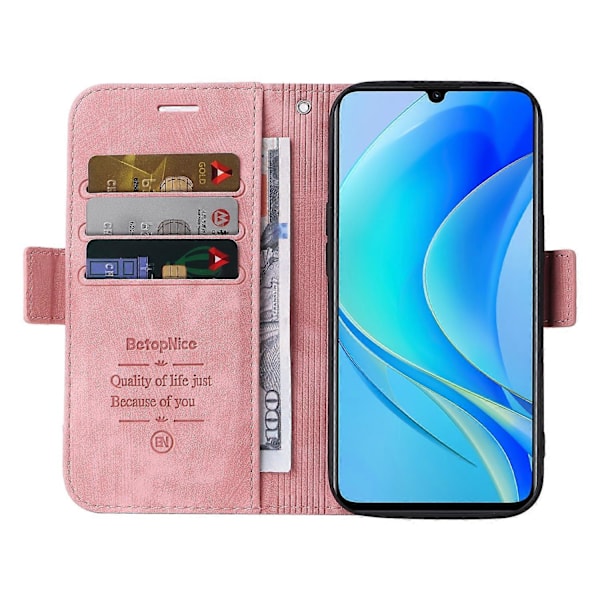til Huawei nova Y70 / Y70 Plus / Enjoy 50 BETOPNICE Dobbelt-side Spænde Læder Telefon Cover - Perfekt Pink