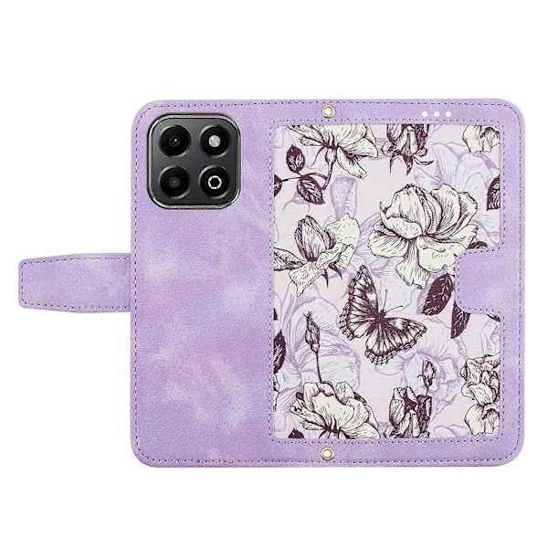 Blomstermønstret Læder Telefon Cover med Lanyard-Perfet For Honor X6b