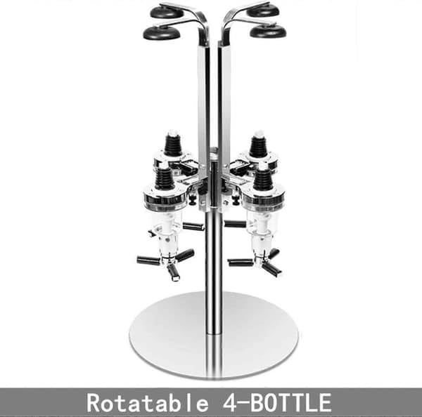 4 Flaske Roterende Dispenser Barstativ Roterbar Drikkedispenser Cocktail Shaker-Perfekt