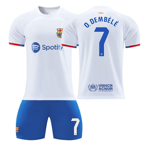 23-24 FC Barcelona udebanetrøje Pedride Jong fodboldkamp no kneepad 26# no socks