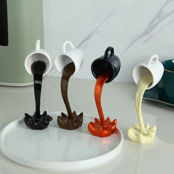 Kreativ flytende kopp skulptur skjenking flytende kaffekopp 3D - Perfet Beige