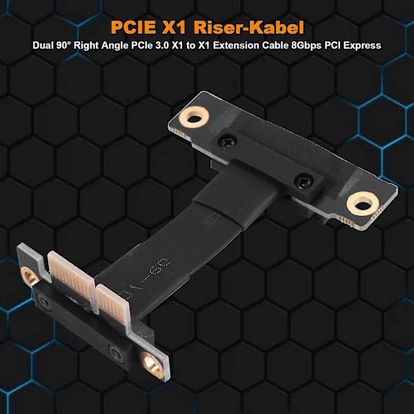 PCIE X1 Riserkabel 90 Grader Höger Vinkel PCIe 3.0 X1 till X1 Förlängningskabel 8Gbps PCI 1X Riserkort-Perfekt
