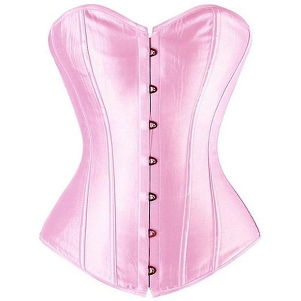 Kvinders Bustier Korset Top Sexy Lingeri Sæt Sort Satin Talje Cincher-Perfet Pink 6x-large