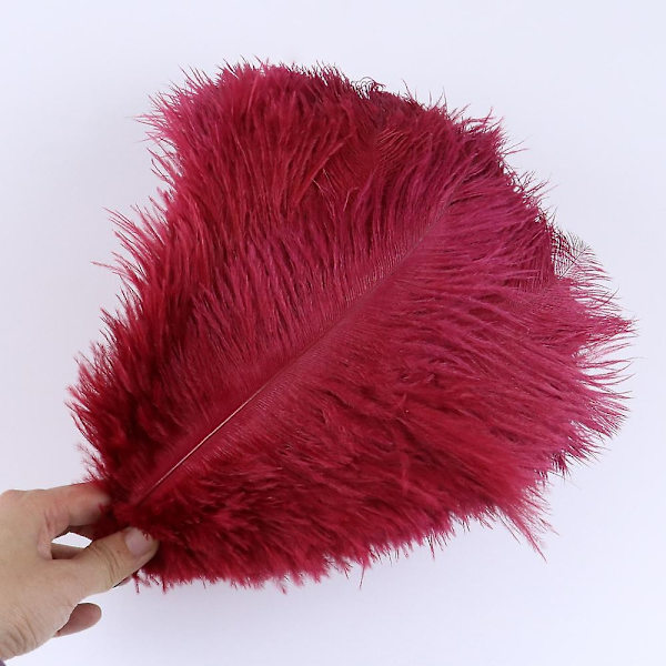 10 stk Naturlige Sorte Strudsefjer til Håndværk Bryllup Hjem Dekoration 15-20cm/25-30cm/30-35cm Fest Strudsefjer Midtpunkt-Perfekt Burgundy