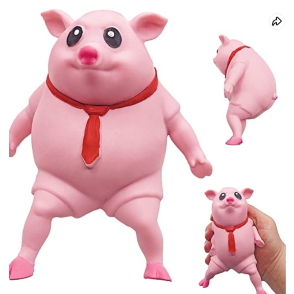 Squishy Toy Pink Pig， Nyt og sødt blødt legetøj, pink grisegave, egnet til børn og voksne, sjovt sansetryk fra gris og mænd - Perfet 20*20