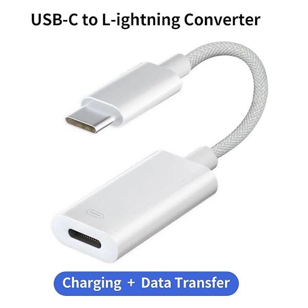 Fonken USB-C til Lightning Hodetelefon Audio Adapterkabel Type C til Lightning Lading Konverter Data Kabel for iPhone 15 iPad Pro Samsung - Perfekt C to L Charigng Converter
