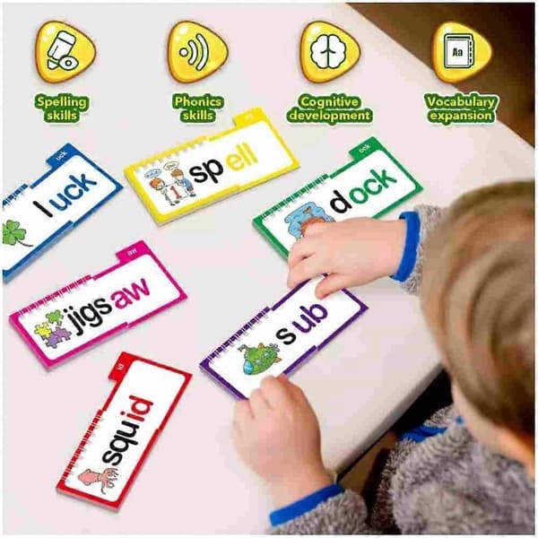 30 Les og Rim Vendebøker, ABC Vokabular Flashkort Pedagogisk Lesespill - Perfekt
