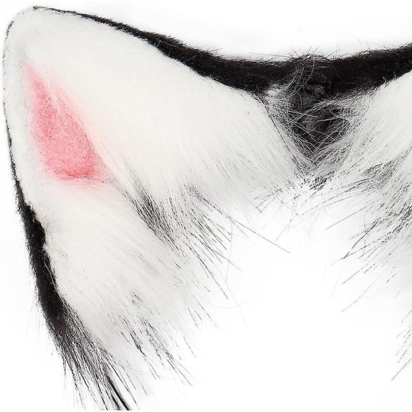Cat Ears and Werewolf Animal Tail Cosplay Kostume - Perfet gray black 65cm