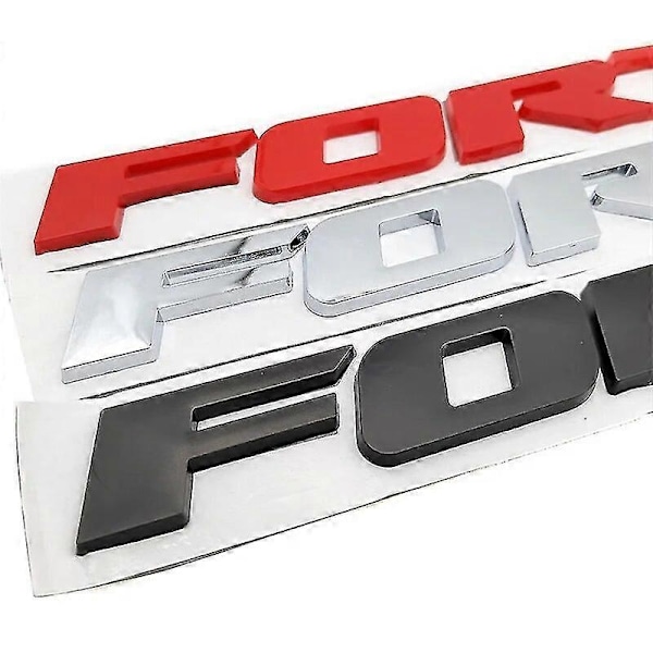 3D Bokstavs Emblem Bagageutrymme Styling Logotyp Dekal Baklucka för Fortuner - Perfekt 1PC Silver