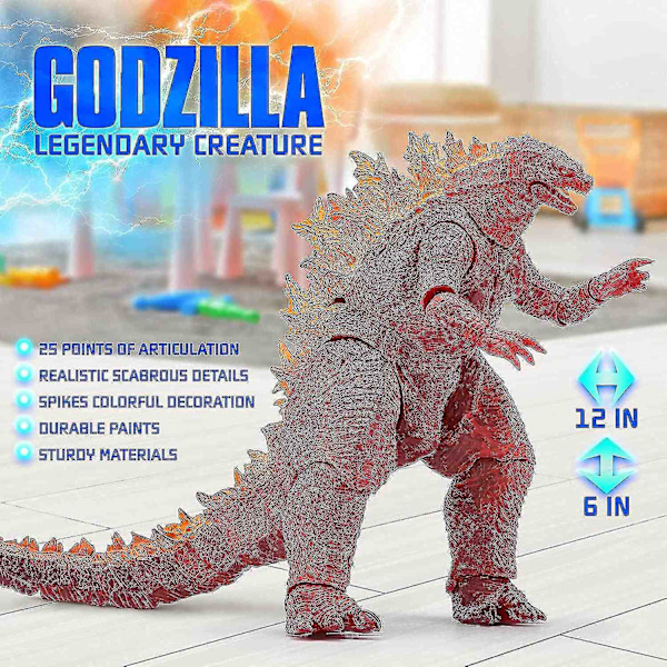 Kongernes Konge Legetøj - Godzilla Actionfigur - Dinosaur Legetøj Godzilla - Film Monster Serie Godzilla.-Perfekt red