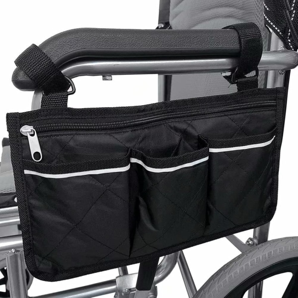 Bag för (svart, 32,5 x 18 cm) rullstol med fickor, rullstol - Perfet