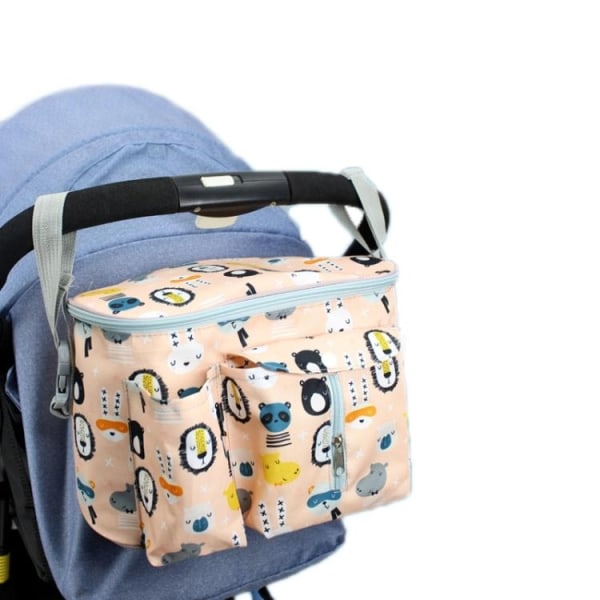 Pusletaske Opbevaringspose Hængepose Til barnevogn Tremmeseng mm - Perfet Rosa m Multidjur
