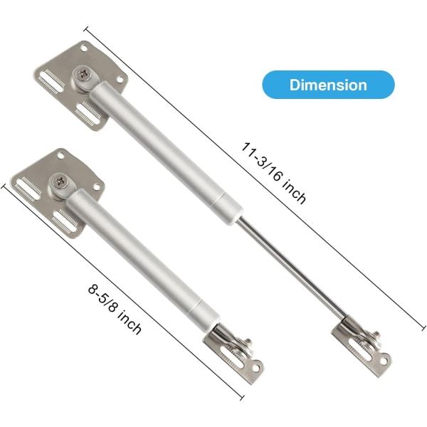 Gasfjäder Mjukt stängda gångjärn, sakta ner lock förblir öppna Släpp långsamt dörrklaff för köksskåp skrivbord, paket med 2（100N/22lb ）- Perfet