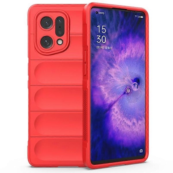 för Oppo Find X5 Stötsäkert Flexibelt Mjukt TPU Halkfritt Kant Mobiltelefon Skydd Robust Baksida - Perfet Red