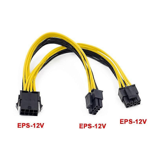 EPS CPU 12V 8-stifts hona till dubbla 8-stifts (4+4) EPS 12V hane moderkorts strömförsörjningskabel Y-typ splitteradapterhylsa - Perfekt
